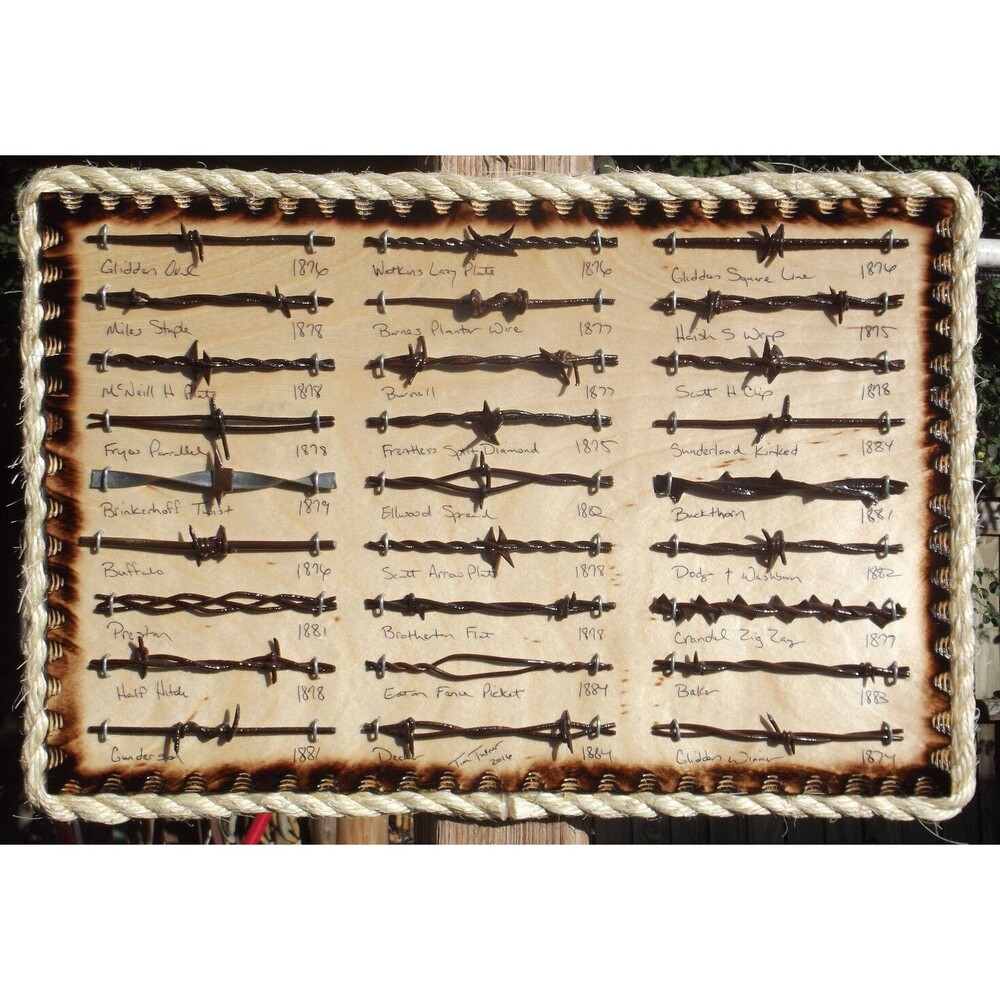 Antique Barbed Wire Display 27 cuts Authentic Barbwire Collection